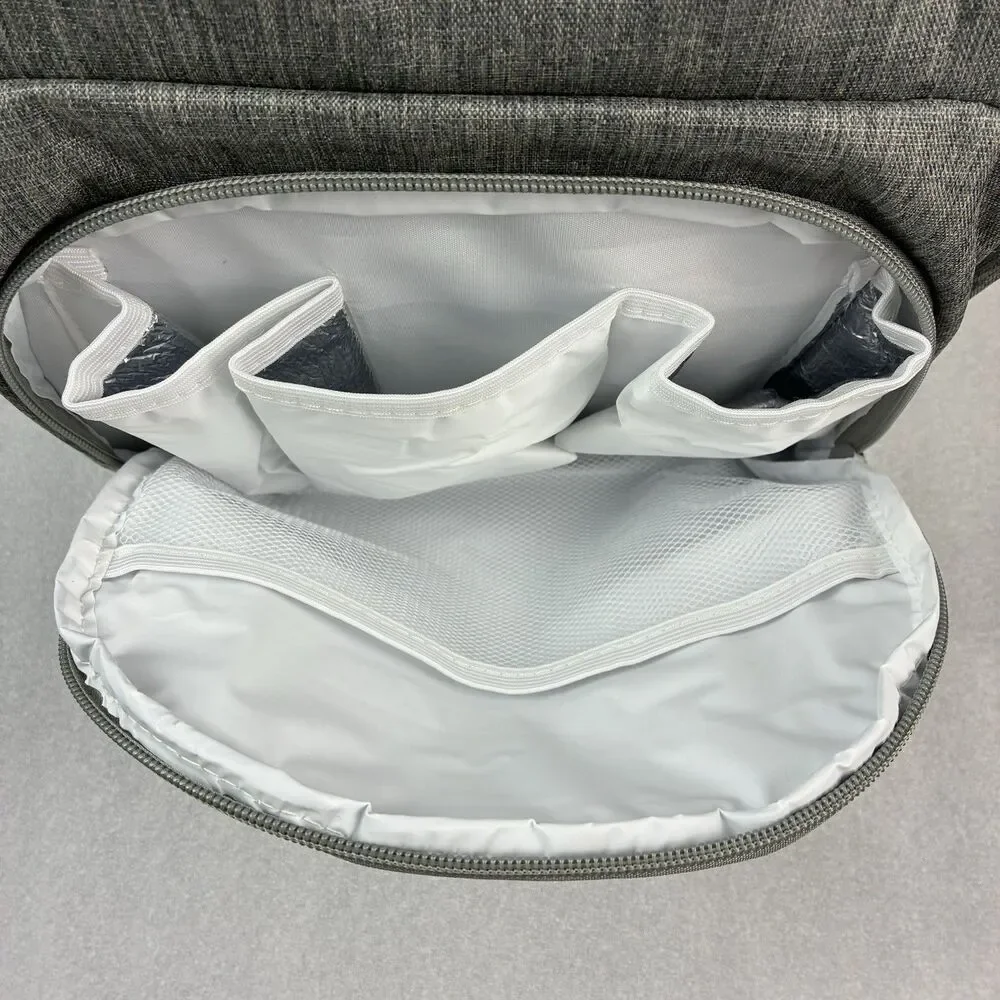 Enfamil Wonderbag Backpack Gray Nylon Insulated Travel Adjust Straps Diaper Bag